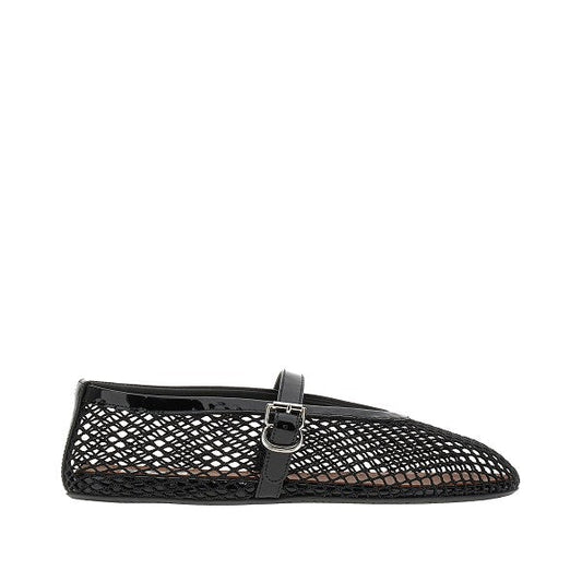 Alaia Fishnet Ballerina Flats Black Women